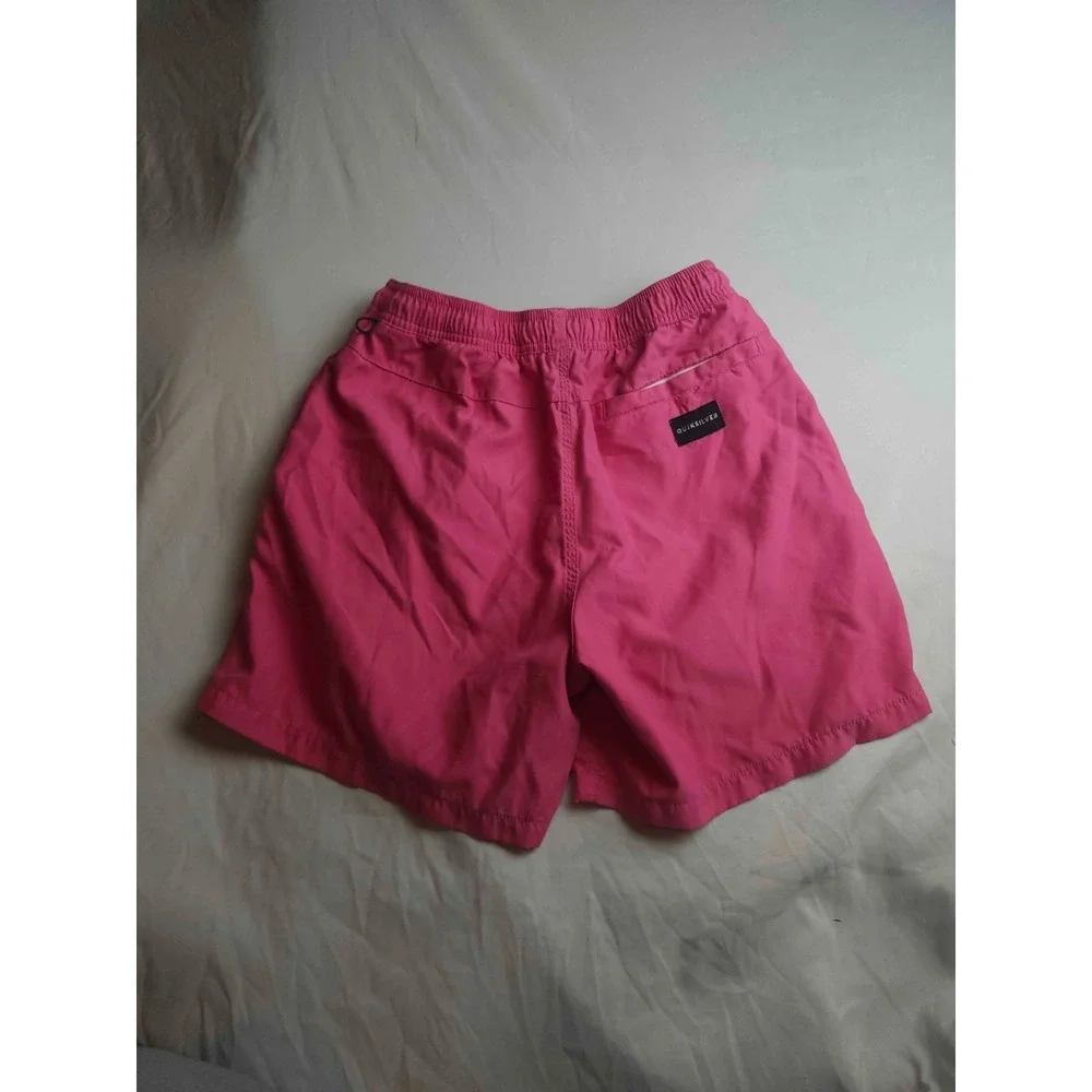 Quiksilver Volley Shorts Men M Pink Surf Athleisure Beach Resortwear Swim Trunks